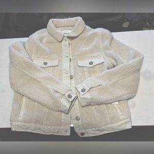 Wool Shacket with leather pockets